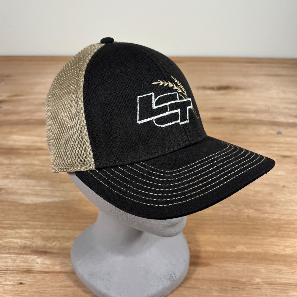 OC Sports MWS Series Proflex Hat Black Tan Mesh Back Trucker Cap Size M/L